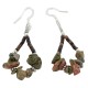 Certified Authentic .925 Sterling Silver Hooks Natural Green Jasper Heishi Hoop Native American Dangle Earrings 18263-19