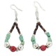 Certified Authentic .925 Sterling Silver Hooks Natural Turquoise Coral Heishi Hoop Navajo Native American Dangle Earrings 18263-40 Certified Authentic .925 Sterling Silver Hooks Natural Turquoise Coral Heishi Hoop Navajo Native American Dangle Earrings 18263-40