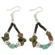 .925 Sterling Silver Hooks Natural Turquoise Green Jasper Heishi Hoop Native American Dangle Earrings 18263-24 .925 Sterling Silver Hooks Natural Turquoise Green Jasper Heishi Hoop Native American Dangle Earrings 18263-24