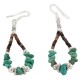 Certified Authentic .925 Sterling Silver Hooks Natural Turquoise Heishi Hoop Native American Dangle Earrings 18263-12