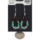 Certified Authentic .925 Sterling Silver Hooks Natural Turquoise Heishi Hoop Native American Dangle Earrings 18263-12