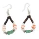 Certified Authentic .925 Sterling Silver Hooks Natural Turquoise Heishi Hoop Native American Dangle Earrings 18263-15