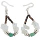 Certified Authentic .925 Sterling Silver Hooks Natural Turquoise Opalite Heishi Hoop Native American Dangle Earrings 18263-37