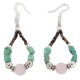 Certified Authentic .925 Sterling Silver Hooks Natural Turquoise Pink Quartz Heishi Hoop Native American Dangle Earrings 18263-28 Certified Authentic .925 Sterling Silver Hooks Natural Turquoise Pink Quartz Heishi Hoop Native American Dangle Earrings 18263-28