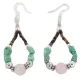 .925 Sterling Silver Hooks Natural Turquoise Pink Quartz Heishi Hoop Native American Dangle Earrings 18263-28 .925 Sterling Silver Hooks Natural Turquoise Pink Quartz Heishi Hoop Native American Dangle Earrings 18263-28