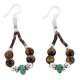 Certified Authentic .925 Sterling Silver Hooks Natural Turquoise Tigers Eye Heishi Hoop Native American Dangle Earrings 18263-14 Certified Authentic .925 Sterling Silver Hooks Natural Turquoise Tigers Eye Heishi Hoop Native American Dangle Earrings 18263-14