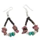 Navajo .925 Sterling Silver Hooks Natural Charoite Turquoise Heishi Hoop Native American Dangle Earrings 18263-32 Navajo .925 Sterling Silver Hooks Natural Charoite Turquoise Heishi Hoop Native American Dangle Earrings 18263-32