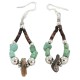 Certified Authentic Navajo .925 Sterling Silver Hooks Natural Turquoise Heishi Shell Hoop Native American Dangle Earrings 18263-29