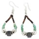 Certified Authentic Navajo .925 Sterling Silver Hooks Natural Turquoise Hematite Heishi Hoop Native American Dangle Earrings 18263-39