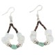 Certified Authentic Navajo .925 Sterling Silver Hooks Natural Turquoise Opalite Heishi Hoop Native American Dangle Earrings 18263-25 Certified Authentic Navajo .925 Sterling Silver Hooks Natural Turquoise Opalite Heishi Hoop Native American Dangle Earrings 18263-25