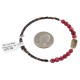 Heart Certified Authentic Navajo Coral Natural Turquoise Heishi Native American Adjustable Wrap Bracelet 13151-55