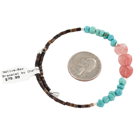 Heart Certified Authentic Natural Pink Quartz Heishi Navajo Native American Adjustable Wrap Bracelet 13151-57 Heart Certified Authentic Natural Pink Quartz Heishi Navajo Native American Adjustable Wrap Bracelet 13151-57