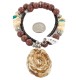 Flower .925 Sterling Silver Certified Authentic Navajo Natural Turquoise Jasper Graduated Melon Shell Native American Necklace 750208-6