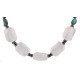 .925 Sterling Silver Certified Authentic Navajo Natural Turquoise Pink Quartz Hematite Native American Necklace 750207-1 .925 Sterling Silver Certified Authentic Navajo Natural Turquoise Pink Quartz Hematite Native American Necklace 750207-1
