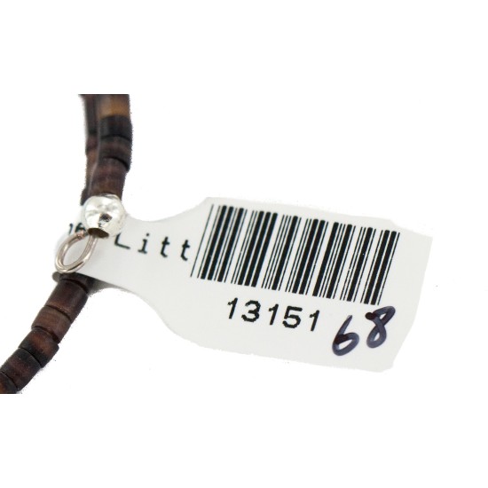 Certified Authentic Navajo Heishi Hematite Native American Adjustable Wrap Bracelet 13151-68