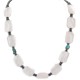 .925 Sterling Silver Certified Authentic Navajo Natural Turquoise Pink Quartz Hematite Native American Necklace 750207-1 .925 Sterling Silver Certified Authentic Navajo Natural Turquoise Pink Quartz Hematite Native American Necklace 750207-1