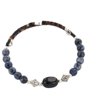 Certified Authentic Navajo Natural Black Onyx Heishi Lapis Native American Adjustable Wrap Bracelet 13151-47 Certified Authentic Navajo Natural Black Onyx Heishi Lapis Native American Adjustable Wrap Bracelet 13151-47