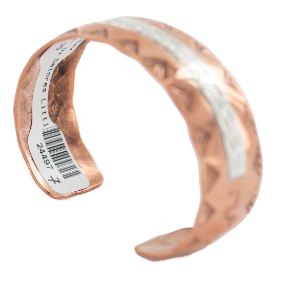 Certified Authentic .925 Sterling Silver Mountain Navajo Handmade Native American Pure Copper Bracelet 24497-7 Certified Authentic .925 Sterling Silver Mountain Navajo Handmade Native American Pure Copper Bracelet 24497-7