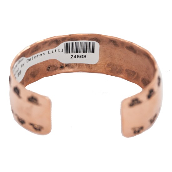 Certified Authentic Horse Navajo Handmade Natural Lapis Native American Pure Copper Bracelet 24508