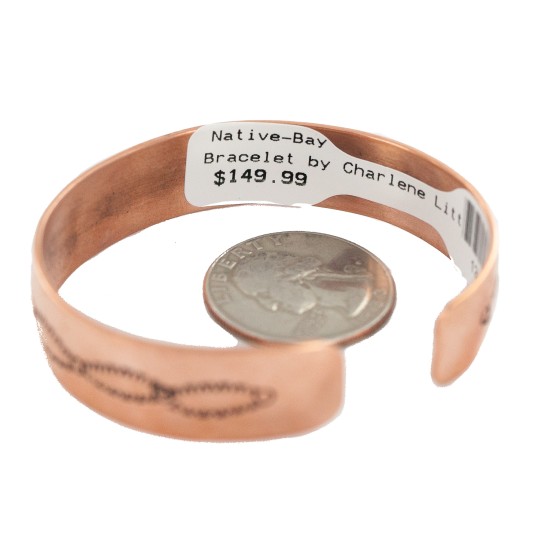 Certified Authentic Handmade Navajo Native American Pure Copper Bracelet 13154