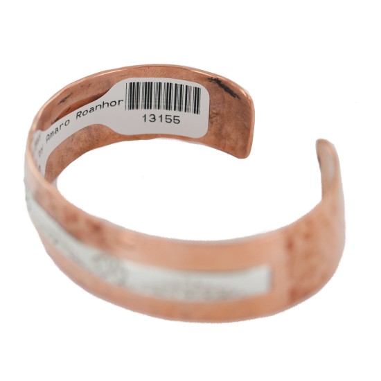Certified Authentic .925 Sterling Silver Hammered Bear Navajo Handmade Native American Pure Copper Bracelet 13155 Certified Authentic .925 Sterling Silver Hammered Bear Navajo Handmade Native American Pure Copper Bracelet 13155