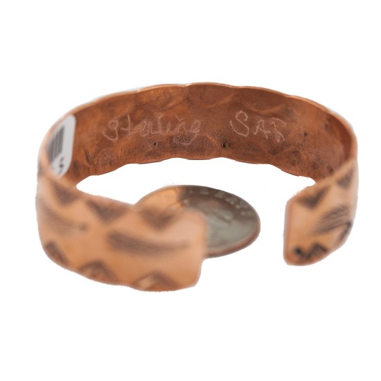 Certified Authentic .925 Sterling Silver Mountain Feather Navajo Handmade Native American Pure Copper Bracelet 24497-3