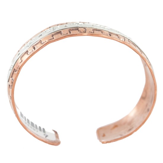 Certified Authentic .925 Sterling Silver Navajo Handmade Horse Native American Pure Copper Bracelet 24497-9