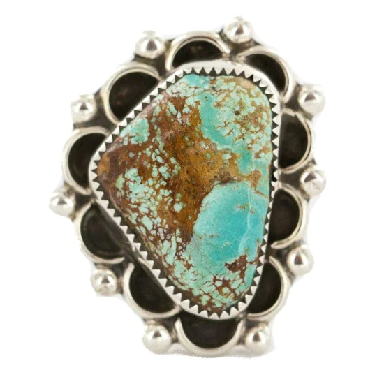 Handmade Navajo .925 Sterling Silver Natural Turquoise Native American Ring 18259-3 Handmade Navajo .925 Sterling Silver Natural Turquoise Native American Ring 18259-3