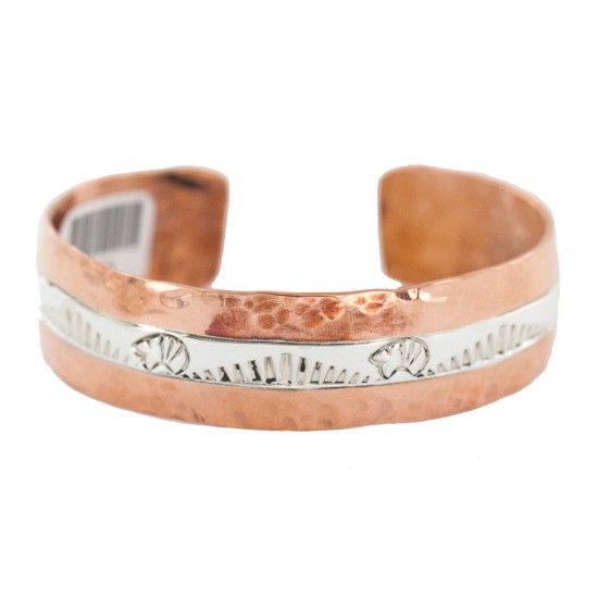 Certified Authentic .925 Sterling Silver Hammered Bear Navajo Handmade Native American Pure Copper Bracelet 13155 Certified Authentic .925 Sterling Silver Hammered Bear Navajo Handmade Native American Pure Copper Bracelet 13155