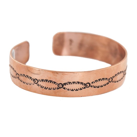 Certified Authentic Handmade Navajo Native American Pure Copper Bracelet 13154
