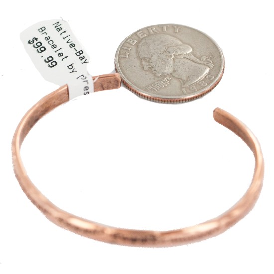Certified Authentic Handmade Navajo Native American Pure Copper Bracelet 13160
