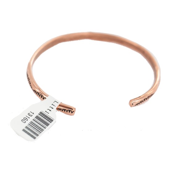 Certified Authentic Handmade Navajo Native American Pure Copper Bracelet 13160