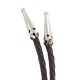 Handmade Certified Authentic Navajo Leather Nickel Natural Turquoise Jasper Native American Bolo Tie 24509-2
