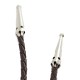 Handmade Certified Authentic Navajo Leather Nickel Natural Turquoise Red Jasper Native American Bolo Tie 24509-1