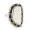 Navajo Handmade .925 Sterling Silver Natural White Buffalo Native American Ring 17023-10 Navajo Handmade .925 Sterling Silver Natural White Buffalo Native American Ring 17023-10