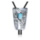 Snake .925 Sterling Silver Certified Authentic Handmade Navajo Native American Natural Turquoise Bolo Tie 34104