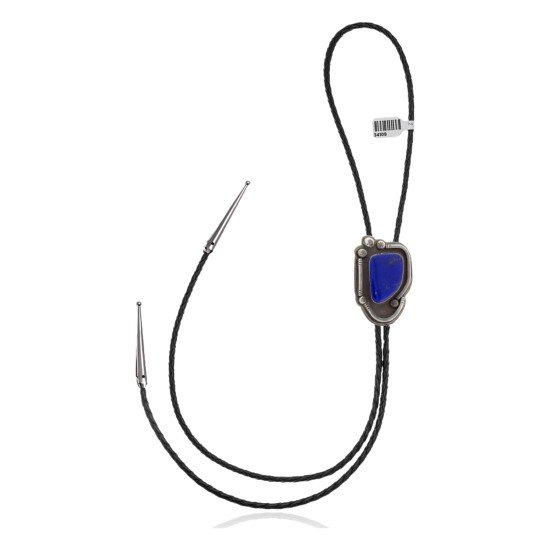 Handmade Certified Authentic Navajo .925 Sterling Silver Lapis Lazuli  Native American Bolo Tie 34109