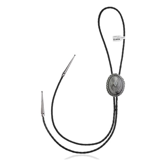 Sun .925 Sterling Silver Certified Authentic Handmade Navajo Native American Bolo Tie 34100