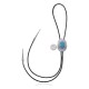 Sun .925 Sterling Silver Certified Authentic Handmade Navajo Native American Natural Turquoise Bolo Tie 34106