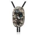 Feather.925 Sterling Silver Handmade Navajo Native American Natural Turquoise Bolo Tie 34110