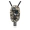 Feather.925 Sterling Silver Certified Authentic Handmade Navajo Native American Natural Turquoise Bolo Tie 34110