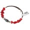Navajo Certified Authentic Heishi Coral Hematite Native American Adjustable Wrap Bracelet 13159-15