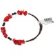 Navajo Certified Authentic Heishi Jasper Coral Native American Adjustable Wrap Bracelet 13159-12
