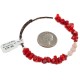 Navajo Certified Authentic Heishi Coral Quartz Native American Adjustable Wrap Bracelet 13159-4