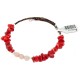 Navajo Certified Authentic Heishi Coral Quartz Native American Adjustable Wrap Bracelet 13159-4