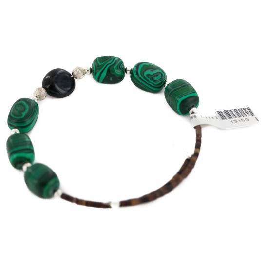 Certified Authentic Navajo Heishi Malachite Green Jasper Native American Adjustable Wrap Bracelet 13159-1 Certified Authentic Navajo Heishi Malachite Green Jasper Native American Adjustable Wrap Bracelet 13159-1