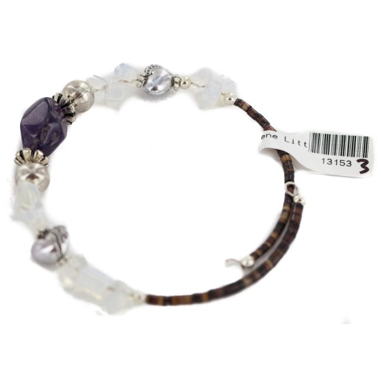 Certified Authentic Natural Heishi Jasper Opalite Navajo Native American Adjustable Wrap Bracelet 13153-3 Certified Authentic Natural Heishi Jasper Opalite Navajo Native American Adjustable Wrap Bracelet 13153-3