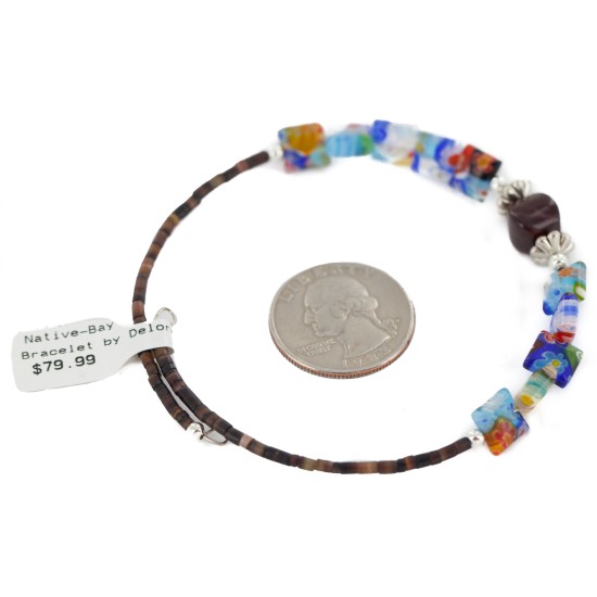 Certified Authentic Natural Heishi Red Jasper Glass Navajo Native American Adjustable Wrap Bracelet 13159-17 Certified Authentic Natural Heishi Red Jasper Glass Navajo Native American Adjustable Wrap Bracelet 13159-17