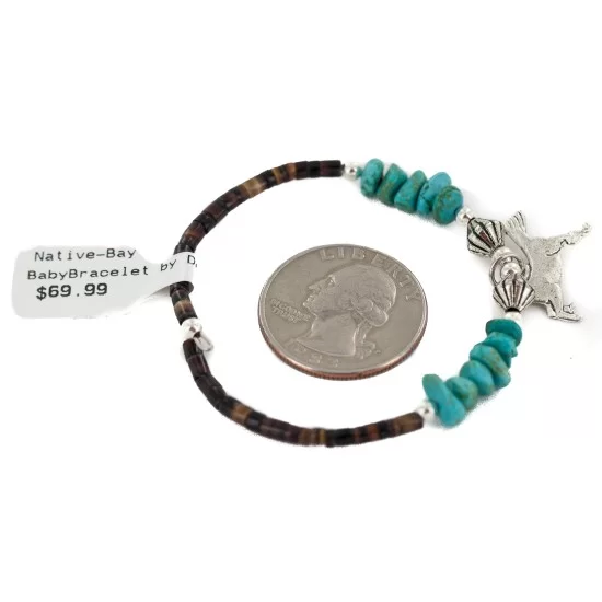 Horse Heishi Navajo Native American Adjustable Wrap Baby Bracelet 13158 Horse Heishi Navajo Native American Adjustable Wrap Baby Bracelet 13158