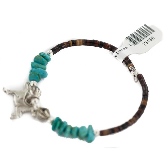 Horse Certified Authentic Heishi Navajo Native American Adjustable Wrap Baby Bracelet 13158 Horse Certified Authentic Heishi Navajo Native American Adjustable Wrap Baby Bracelet 13158